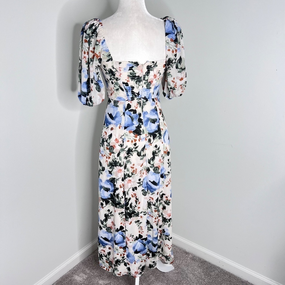 Abercrombie and Fitch Camille Puff Sleeve Midi Dress XS T - Picture 6 of 7